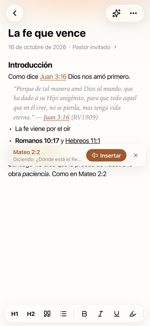 Editor con la burbuja de Mateo 2:2